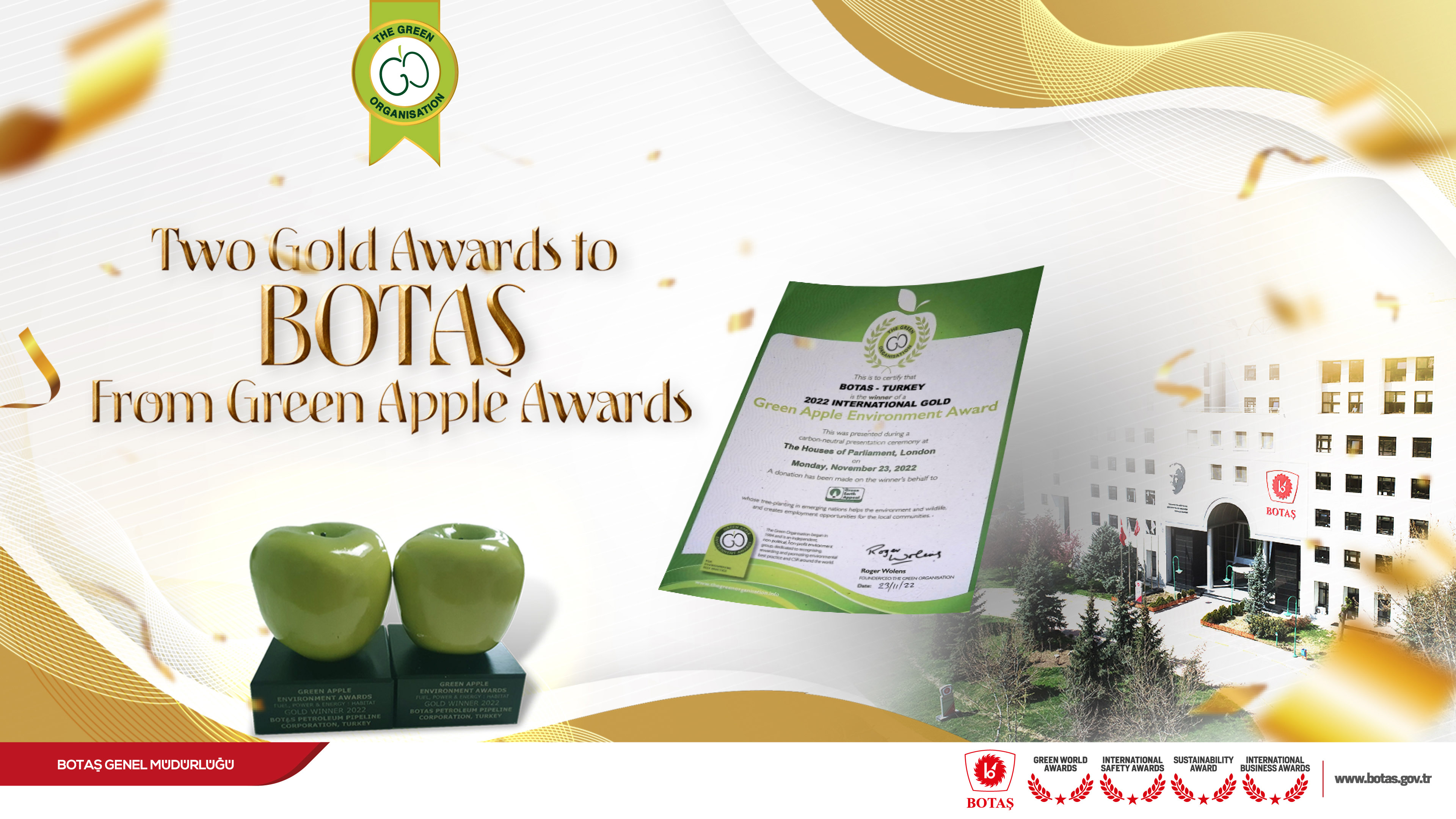 BOTAŞ Mark Again at Green Apple Awards in 2022